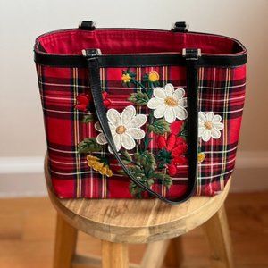 Isabella Fiore Multicolored Plaid Handbag